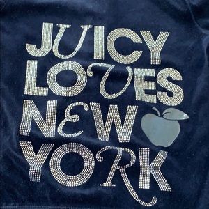 JUICY LOVES NEW YORK Velour Hoodie. Size Small